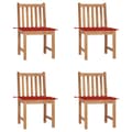 Miniatyrbild 1 av 2: Trädgårdsstolar 4 st med dynor massiv teak