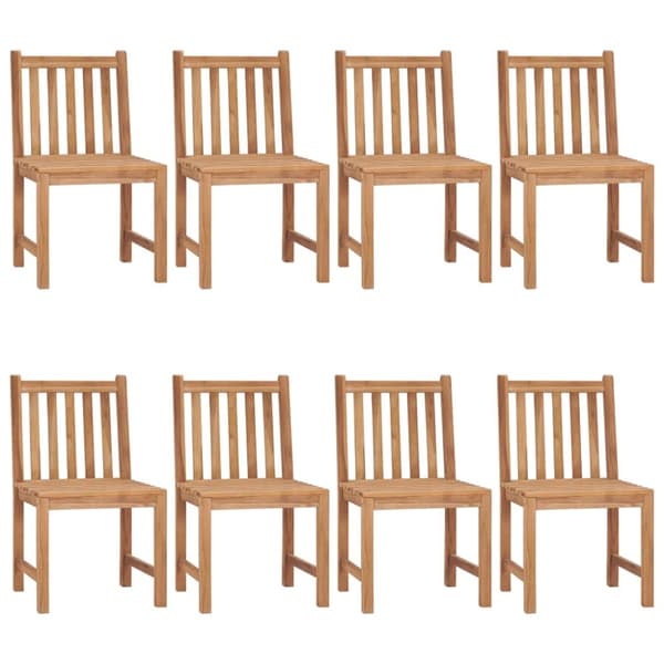 Trädgårdsstolar 8 st med dynor massiv teak