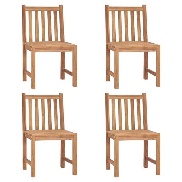 Trädgårdsstolar 4 st med dynor massiv teak