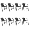 Miniatyrbild 1 av 2: Trädgårdsstolar 8 st plastrotting och stål 110 kg