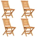 Miniatyrbild 2 av 2: Hopfällbara trädgårdsstolar 4 st 47x63x90 cm massiv teak