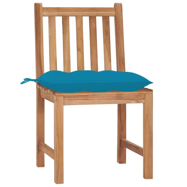 Trädgårdsstolar 4 st med dynor massiv teak