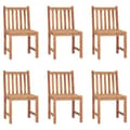 Miniatyrbild 2 av 2: Trädgårdsstolar 6 st med dynor massiv teak