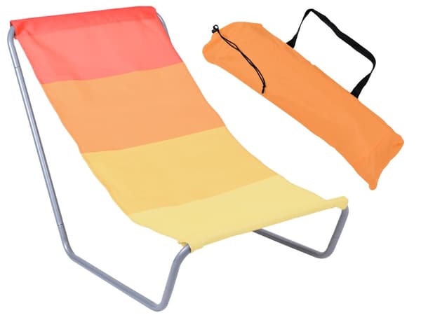 OLEK kokoontaittuva turistirantatuoli - oranssit raidat