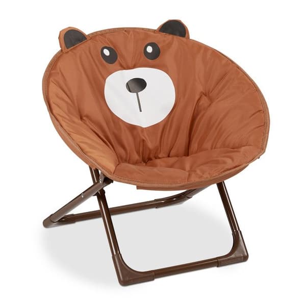 Relaxdays månskrubb för ditt barn, hopfällbar, unisex, inomhus och utomhus, hopfällbar stol, brun