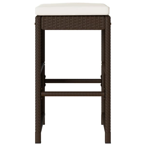 udendørs barstole med hynder 2 stk. polyrattan brun