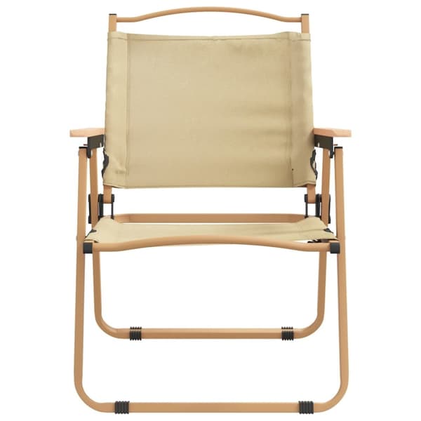 Campingstolar 2 st Beige 54x55x78 cm oxfordtyg