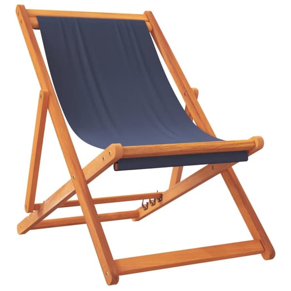 Hopfällbara strandstolar 2 st blå tyg