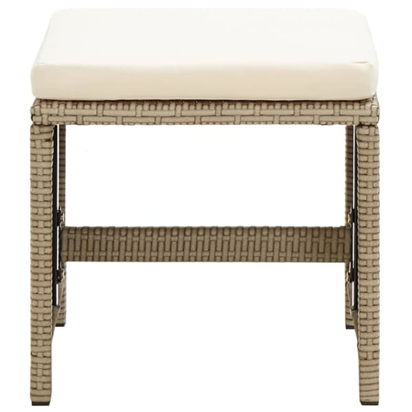 Trädgårdsstolar med pallar 2 st konstrotting beige