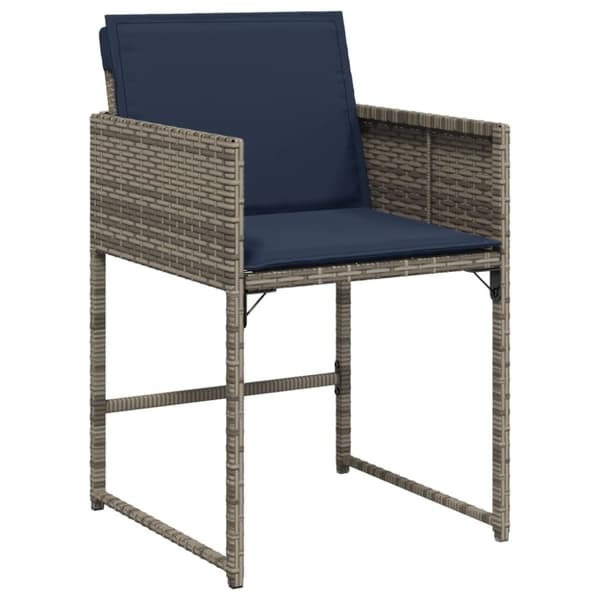 vidaXL havestole med hynder 4 stk. polyrattan grå