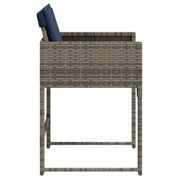 vidaXL havestole med hynder 4 stk. polyrattan grå