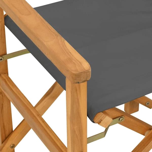 vidaXL foldbare instruktørstole 2 stk. massivt teaktræ cremefarvet