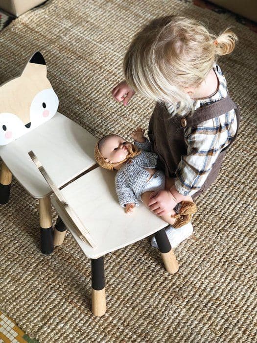 Fox Junior Wood Dagisstol - Tender Leaf Toys - Flerfärgad - Vit