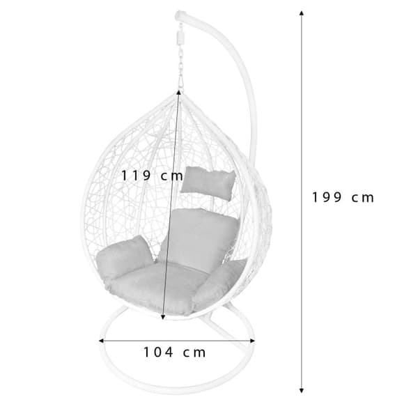 Kokon F-03 havegyngestol med sorte og blå puder, stålstel, bæreevne op til 120 kg