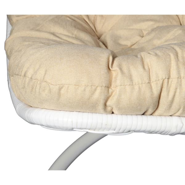 Snygg Cocoon Cream Garden gungstol F-05 med stålram och kuddar