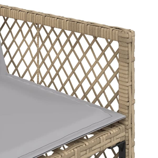 Trädgårdsstolar med dynor 4 st blandad beige konstrotting