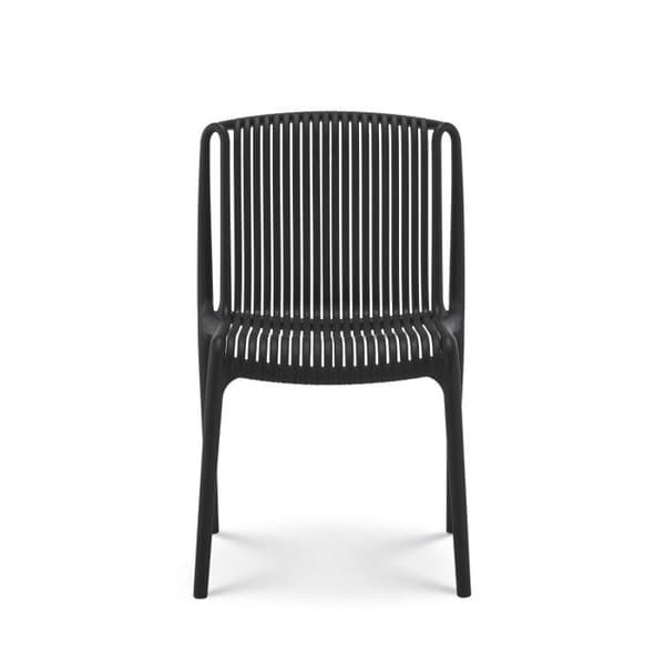 Kosmi - Set med 4 svarta trädgårds- eller terrassstolar i polypropenresin