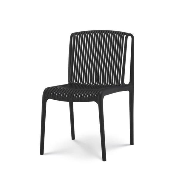 Kosmi - Set med 4 svarta trädgårds- eller terrassstolar i polypropenresin