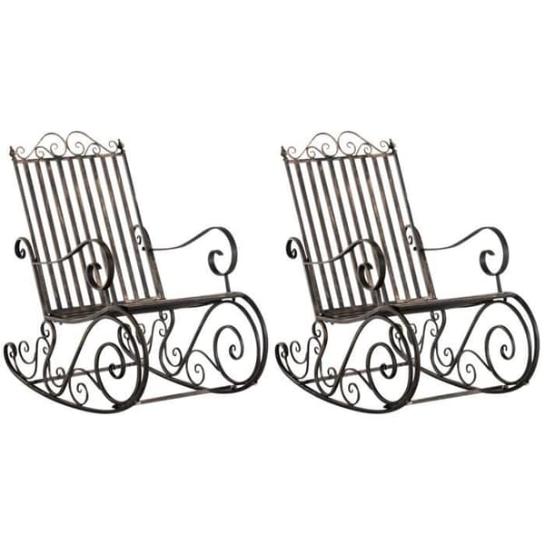 Set med 2 Smilla gungstolar i smidesjärn - CLP - Antik design - Utomhus - Brons