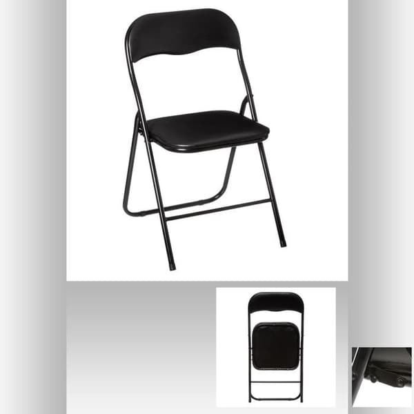 Fällstol i PVC - Basic - Svart - H 79 cm