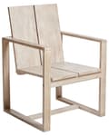 Miniatyrbilde 5 av 11: Sett med 6 utendørs spisestoler Lyst akasietre Off-white sitteputer Armlener Rustikk stil Hagestoler