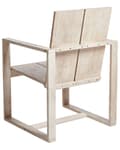 Miniatyrbilde 7 av 11: Sett med 6 utendørs spisestoler Lyst akasietre Off-white sitteputer Armlener Rustikk stil Hagestoler