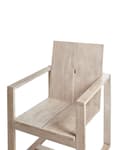 Miniatyrbilde 8 av 11: Sett med 6 utendørs spisestoler Lyst akasietre Off-white sitteputer Armlener Rustikk stil Hagestoler