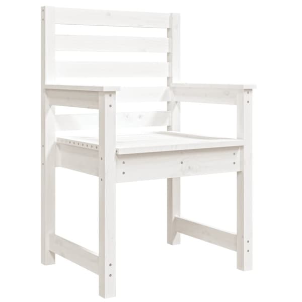 Trädgårdsstolar 2 st vit 60x48x91 cm massiv furu