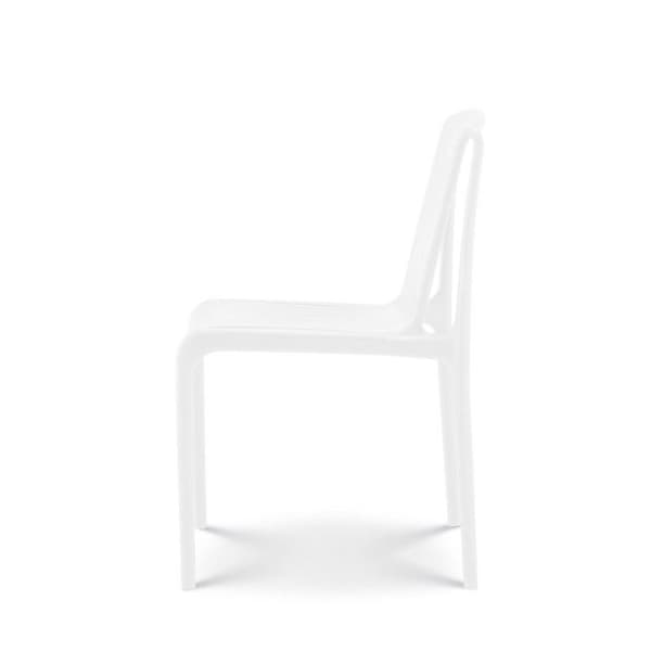 Kosmi - 4-pack av vita trädgårds- eller terrassstolar i polypropylenresin