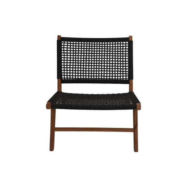 Svart teck trädgårdsstol 66 x 80 x 65 cm