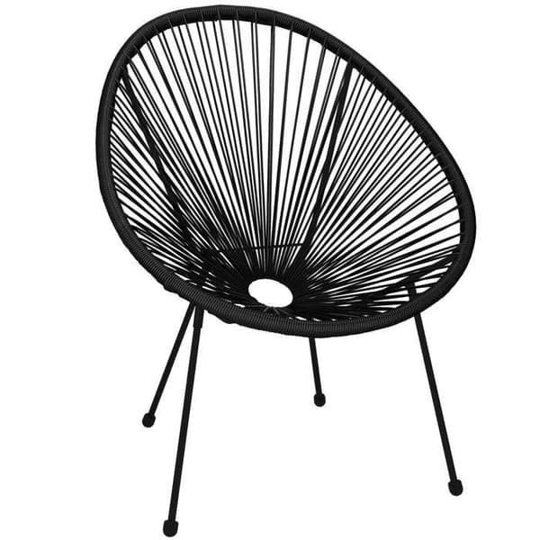 Trädgårdsstol - Springos - Acapulco - Svart - Metall - 73 x 40,5 x 87 cm