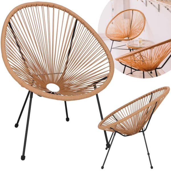 Trädgårdsstol - Springos - Acapulco - Beige - Metall - Attraktiv design