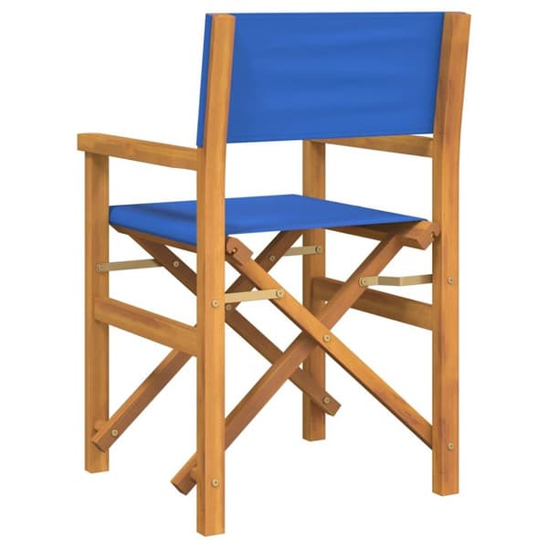 Regissörsstolar 2 st blå massiv teak