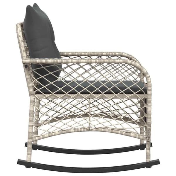 vidaXL udendørs gyngestol med hynder polyrattan lysegrå