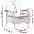 Miniatyrbillede 10 af 11: vidaXL udendørs gyngestol med hynder polyrattan lysegrå