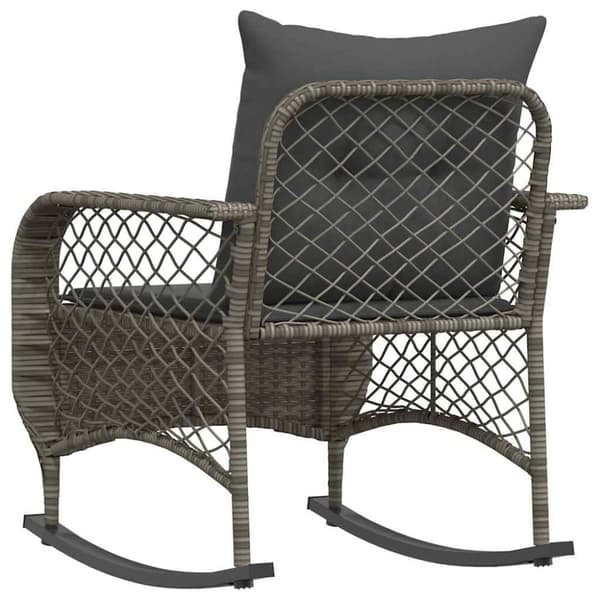 vidaXL udendørs gyngestol med hynder polyrattan grå