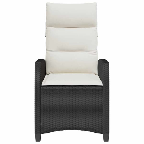 vidaXL havestol med lænefunktion og sidebord polyrattan sort