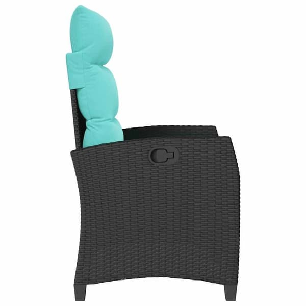 vidaXL Fällbar trädgårdsstol med sidobord svart konstrotting