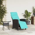 Miniatyrbillede 4 af 11: vidaXL havestol med lænefunktion og sidebord polyrattan sort