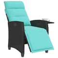 Miniatyrbillede 5 af 11: vidaXL havestol med lænefunktion og sidebord polyrattan sort