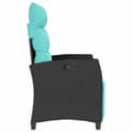 Miniatyrbillede 7 af 11: vidaXL havestol med lænefunktion og sidebord polyrattan sort