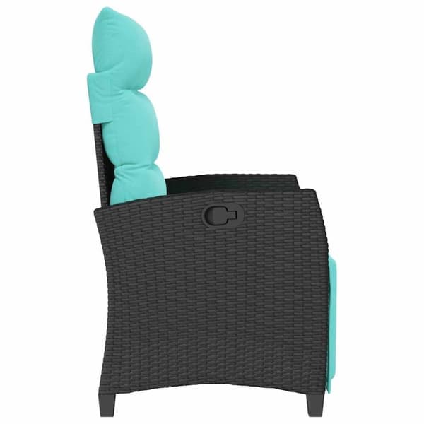 vidaXL havestol med lænefunktion og sidebord polyrattan sort