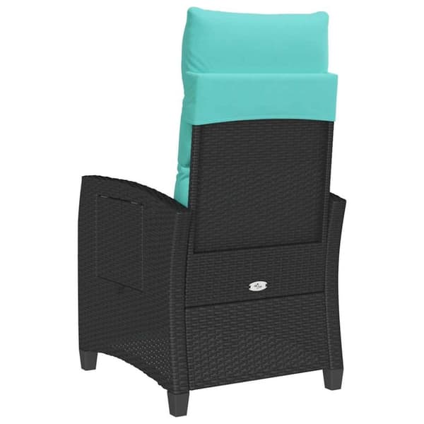 vidaXL havestol med lænefunktion og sidebord polyrattan sort