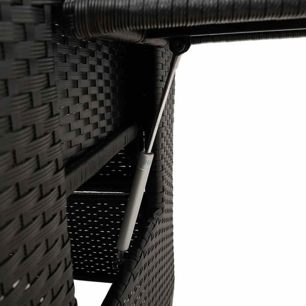 vidaXL havestol med lænefunktion og sidebord polyrattan sort
