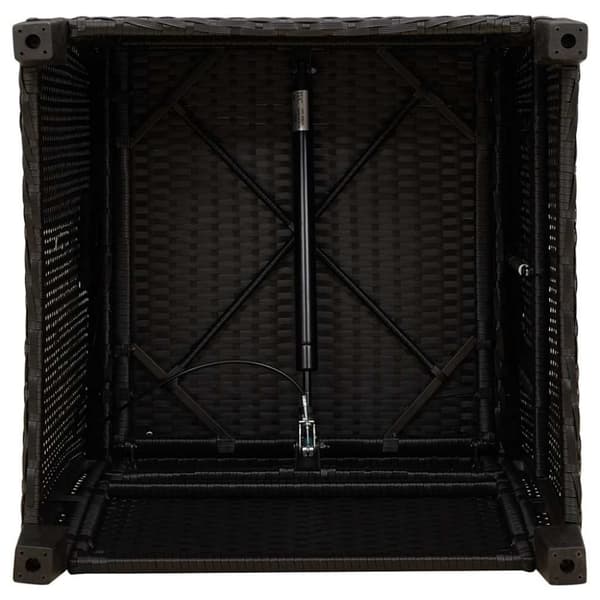 vidaXL havestol med lænefunktion og sidebord polyrattan sort
