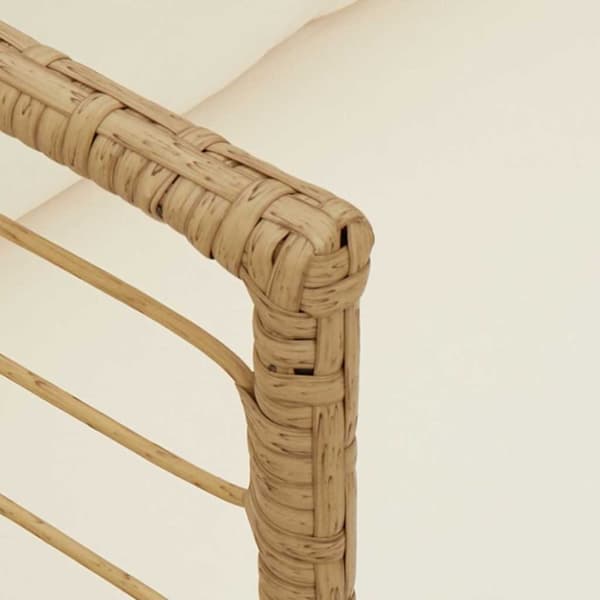 vidaXL havestol med hynder polyrattan naturfarvet