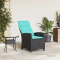 Miniatyrbillede 4 af 11: vidaXL havestol med lænefunktion og sidebord polyrattan sort