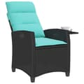 Miniatyrbillede 5 af 11: vidaXL havestol med lænefunktion og sidebord polyrattan sort