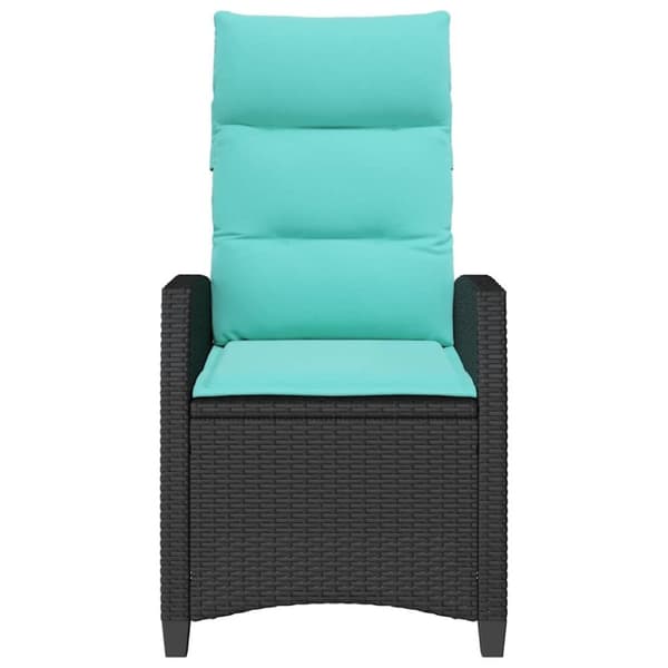 vidaXL havestol med lænefunktion og sidebord polyrattan sort