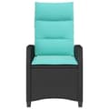 Miniatyrbillede 6 af 11: vidaXL havestol med lænefunktion og sidebord polyrattan sort
